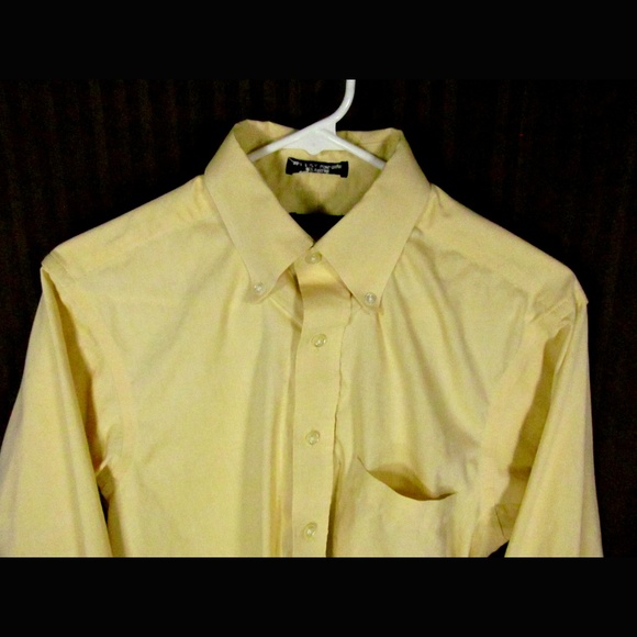Izod Men's Shirt Size 15 32/33 Yellow Long Sleeves - Picture 2 of 4
